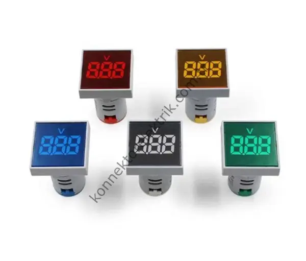 LEAGLO AD22-22VM-S-DC-G Kare DC LED Voltmetre 22mm 5-60VDC
