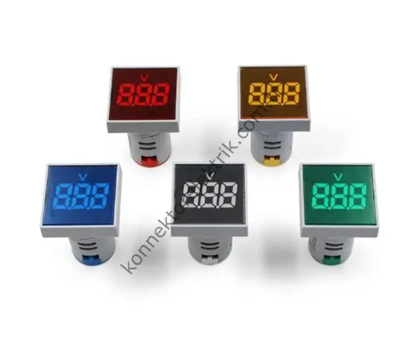 LEAGLO AD22-22VM-S-DC-R Kare DC LED Voltmetre 22mm 5-60VDC