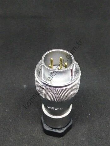 WEIPU WF20J5TA 5 Pin IP67 Metal Kasa Kablo Tipi Erkek Su Geçirmez Konnektör