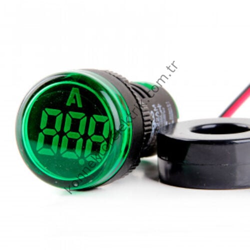 LEAGLO AD22-22AM-AC-G Yuvarlak Ampermetre Akım Trafolu 22mm 0-100A