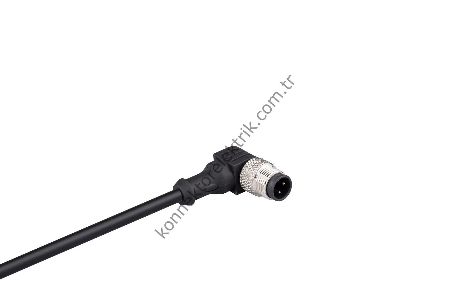 SOLJEX M12 90° Açılı 5mt Kablolu 3 Pin Erkek Konnektör