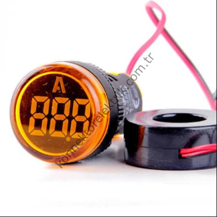 LEAGLO AD22-22AM-AC-Y Yuvarlak Ampermetre Akım Trafolu 22mm 0-100A