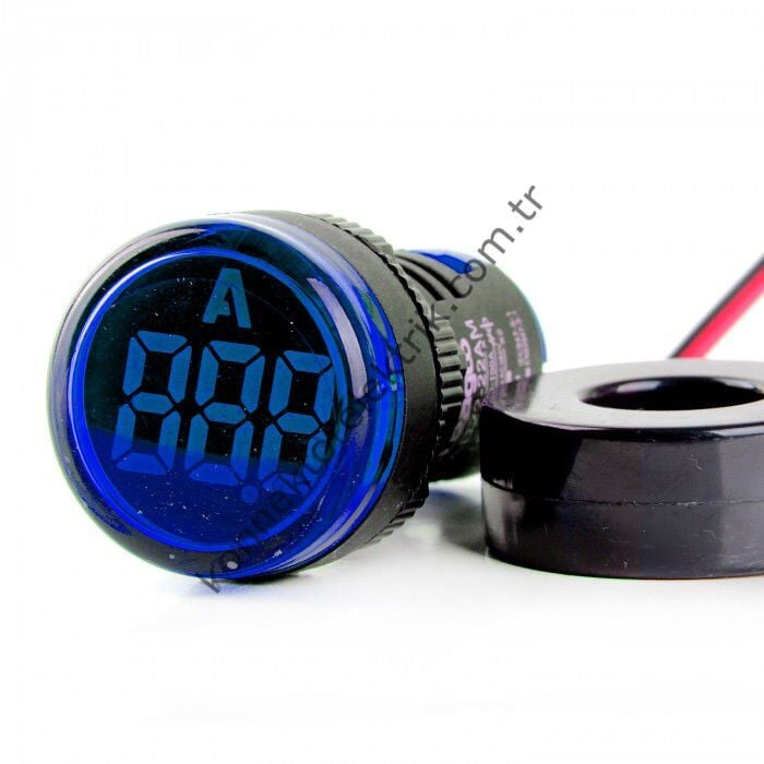 LEAGLO AD22-22AM-AC-B Yuvarlak Ampermetre Akım Trafolu 22mm 0-100A