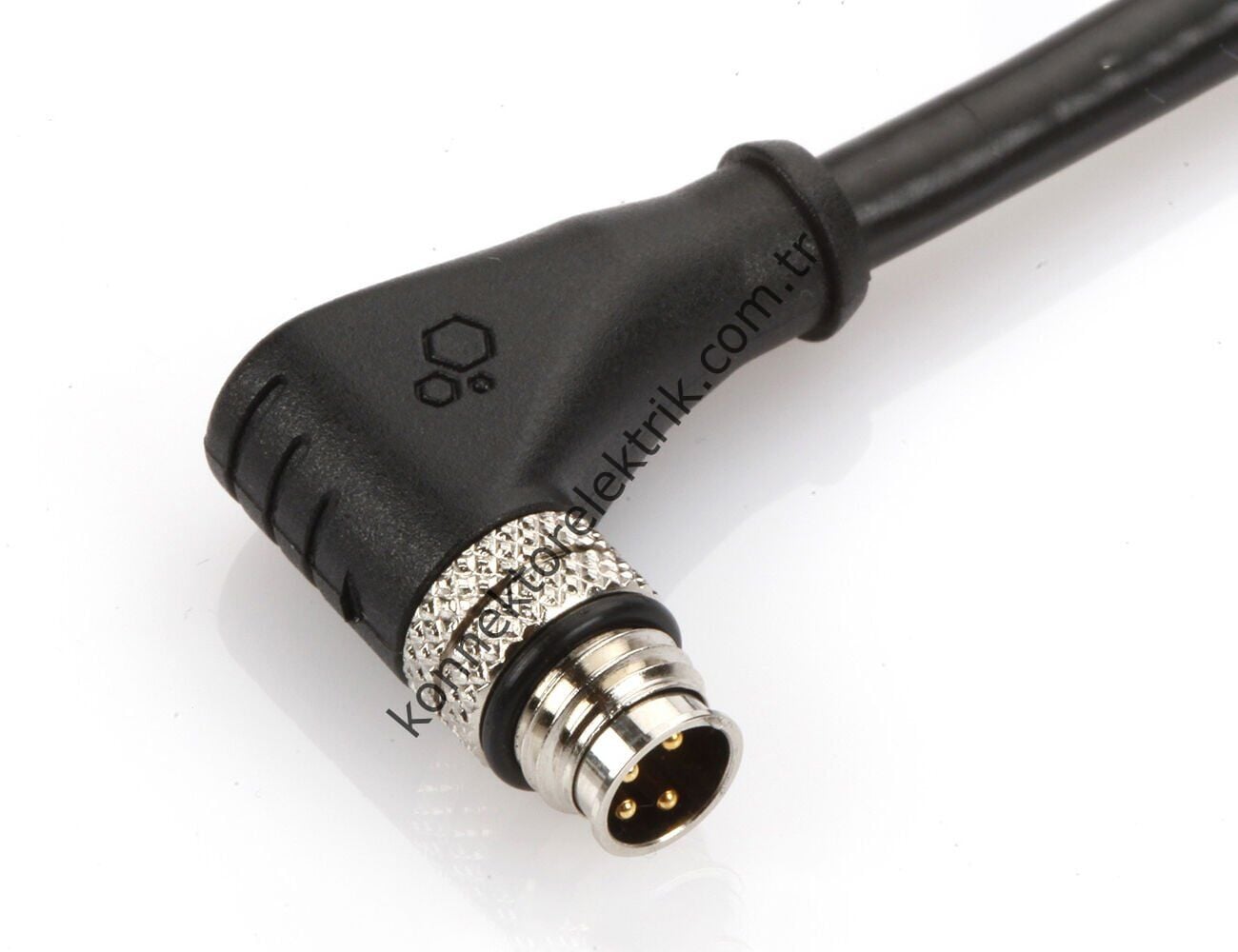 SOLJEX M12 90° Açılı 2mt Kablolu 4 Pin Erkek Konnektör