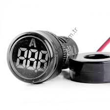 LEAGLO AD22-22AM-AC-W Yuvarlak Ampermetre Akım Trafolu 22mm 0-100A