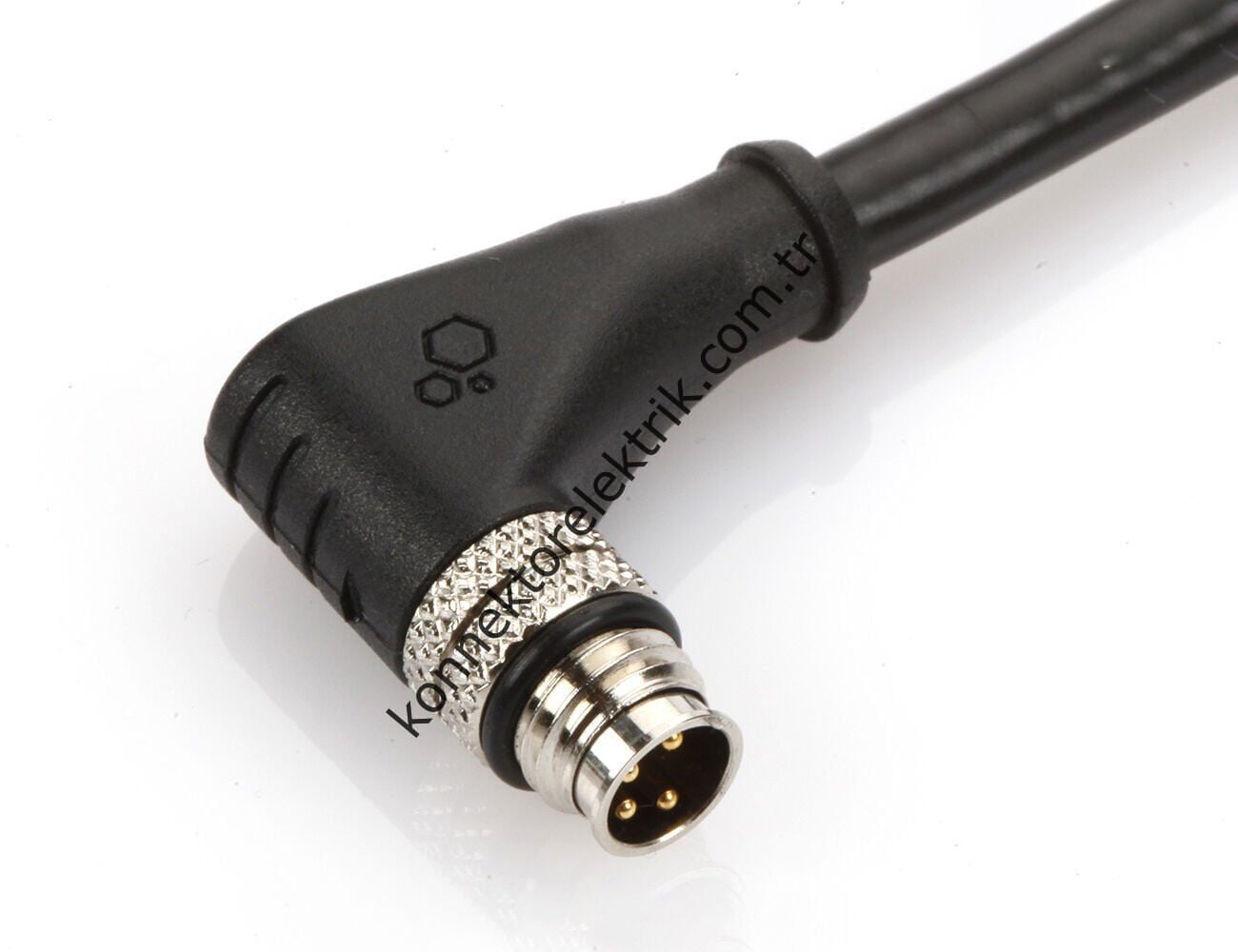 SOLJEX M12 90° Açılı 5mt Kablolu 4 Pin Erkek Konnektör