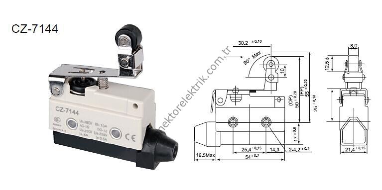 CNTD CZ-7144 Serisi Plastik  Gövde Limit Switch