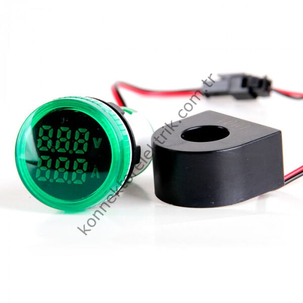 LEAGLO AD22-22VAM-AC-G Voltmetre & Ampermetre Akım Trafolu 22mm 20-500V AC & 0-100A
