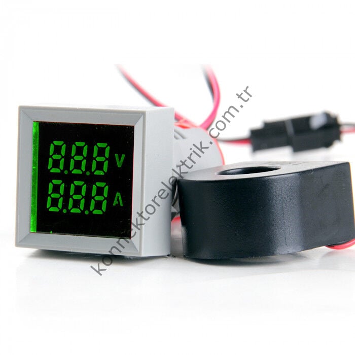 LEAGLO AD22-22VAM-S-AC-G Voltmetre & Ampermetre Akım Trafolu 22mm 20-500V AC & 0-100A