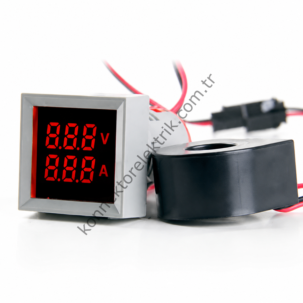 LEAGLO AD22-22VAM-S-AC-R Voltmetre & Ampermetre Akım Trafolu 22mm 20-500V AC & 0-100A