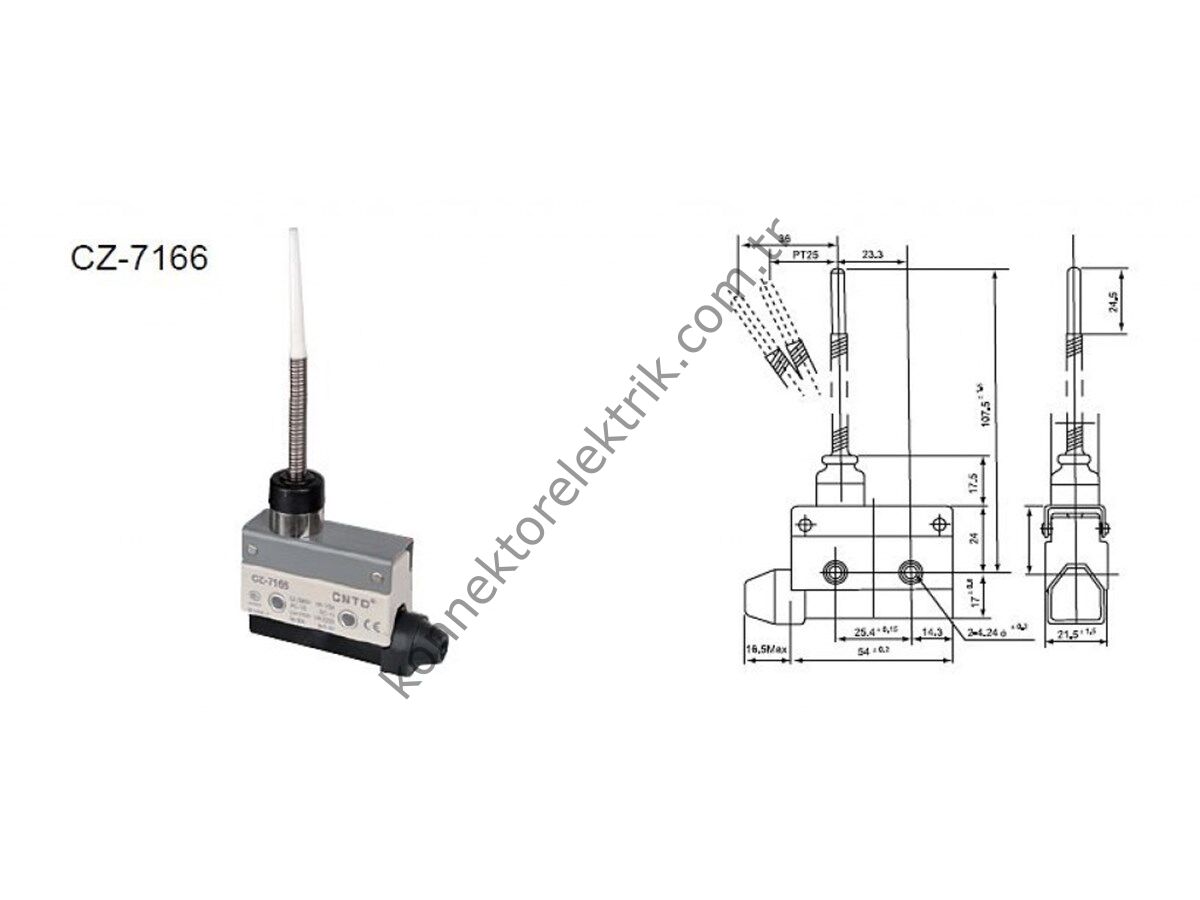 CNTD CZ-7166 Serisi Plastik  Gövde Limit Switch