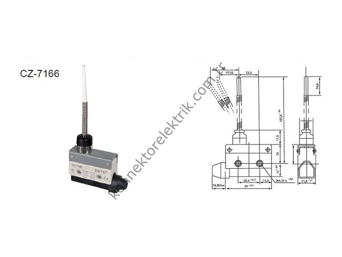 CNTD CZ-7166 Serisi Plastik  Gövde Limit Switch