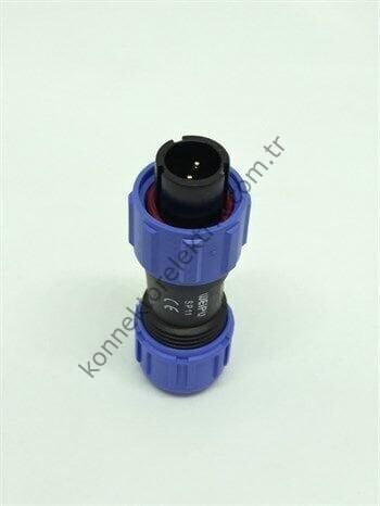 WEIPU SP1110/P2 2 Pin IP68 Plastik Kasa Kablo Tipi Erkek Su Geçirmez Konnektör