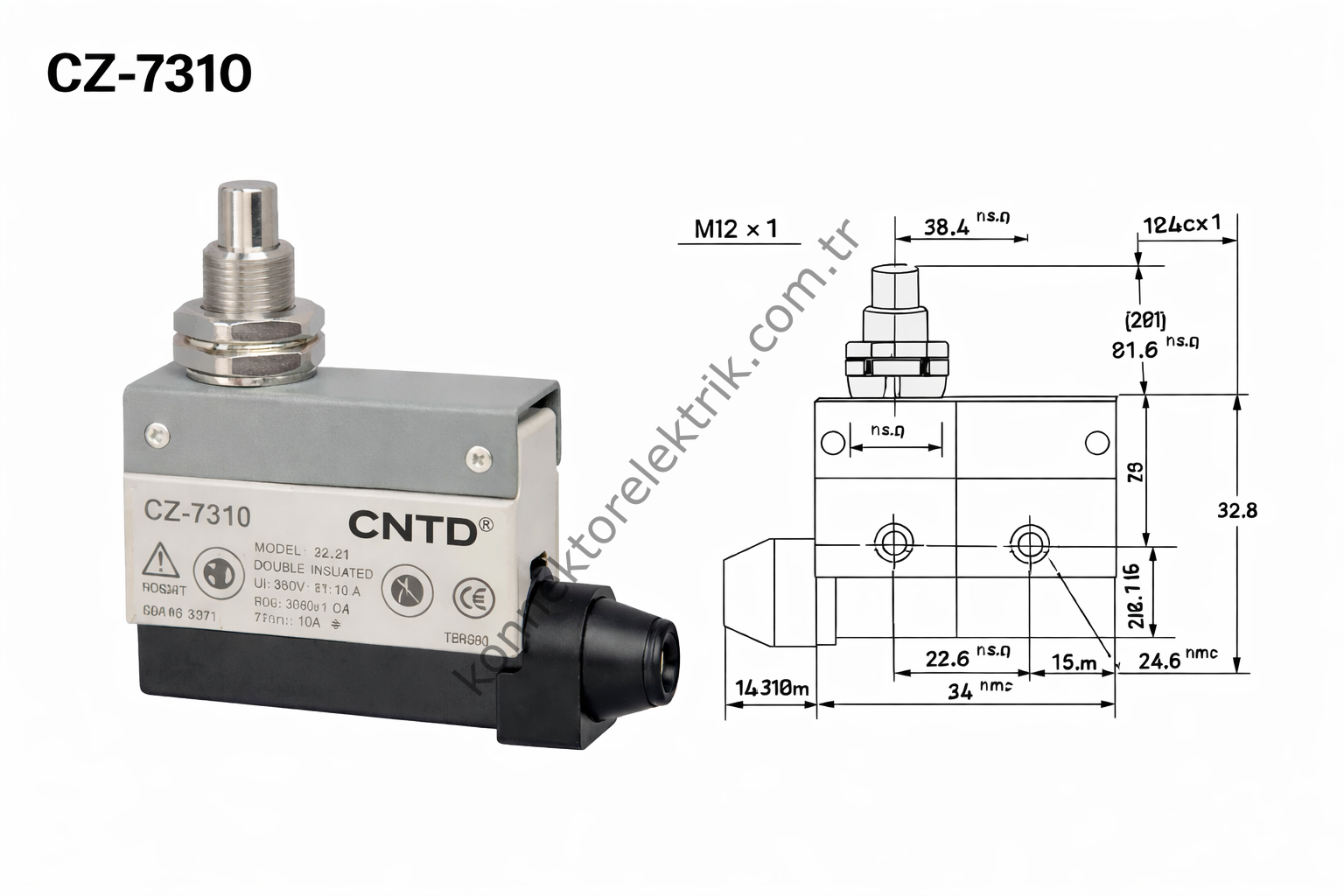 CNTD CZ-7310 Serisi Plastik  Gövde Limit Switch