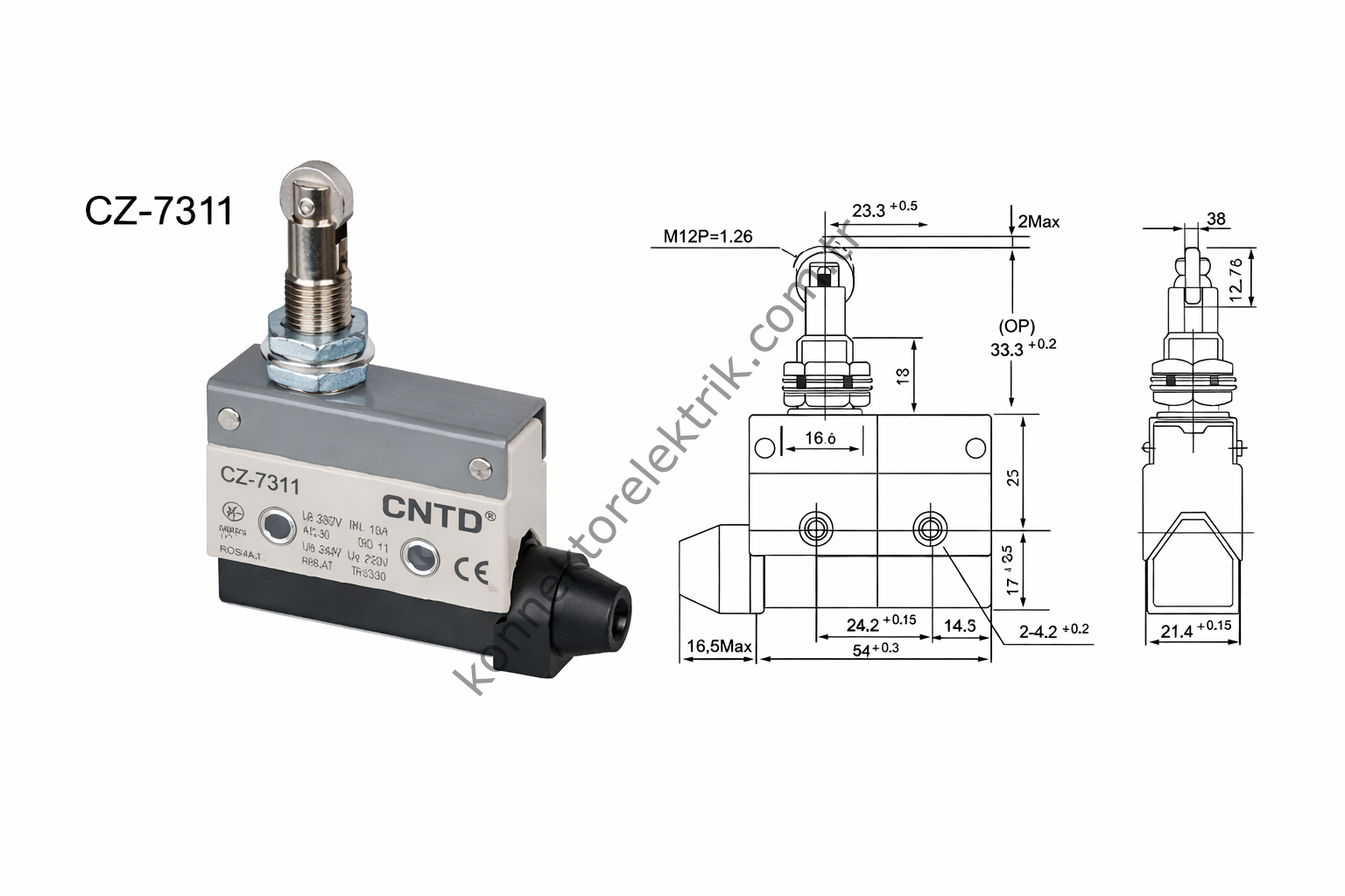 CNTD CZ-7311 Serisi Plastik  Gövde Limit Switch