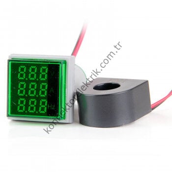 LEAGLO AD22-22VAH-S-G Voltmetre / Ampermetre/ Frekansmetre 22mm  20-500V AC / 0-100A / 0-99Hz