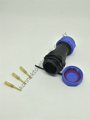 WEIPU SP1711/P2 2 Pin Sıkmalı (Crimp Contact) IP68 Plastik Kasa Karşıt Kablo Tipi Erkek Su Geçirmez Konnektör