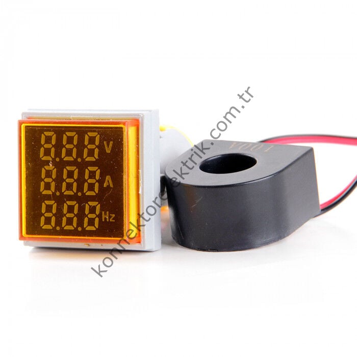 LEAGLO AD22-22VAH-S-Y Voltmetre / Ampermetre/ Frekansmetre 22mm  20-500V AC / 0-100A / 0-99Hz