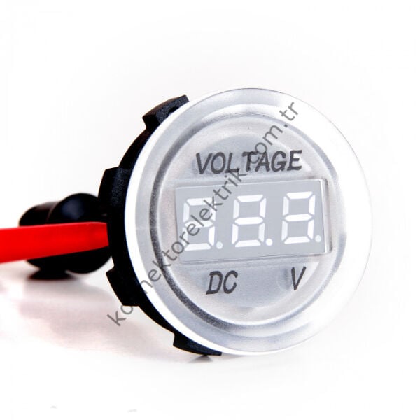 LEAGLO GV30-W-B Su Geçirmez 30mm Düz Cam DC Voltmetre 5-48V DC