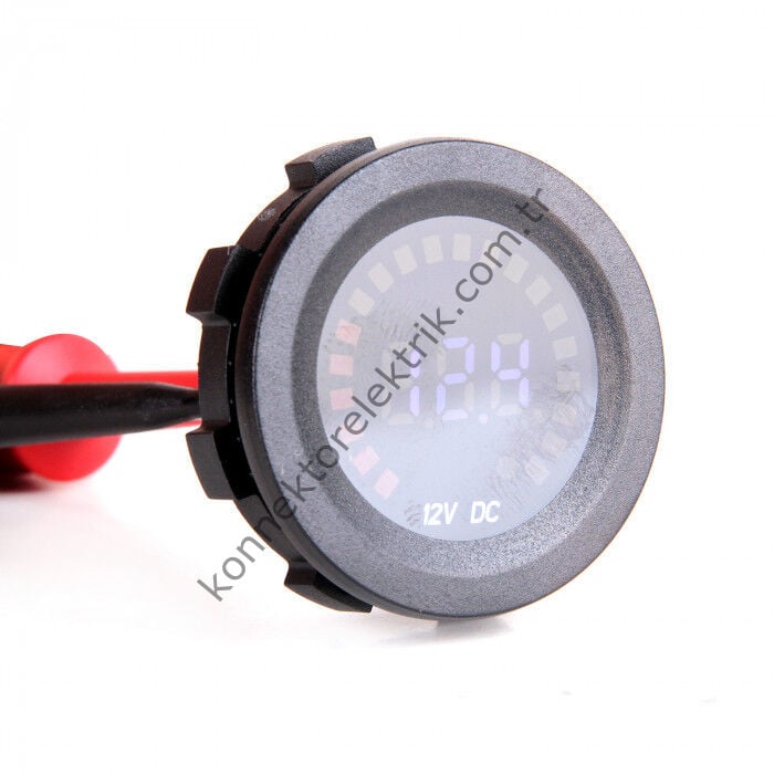 LEAGLO GV30-BAR-B Su Geçirmez 30mm Düz Cam DC Analog ve Dijital (Çift Ekran) Voltmetre 5-36V DC