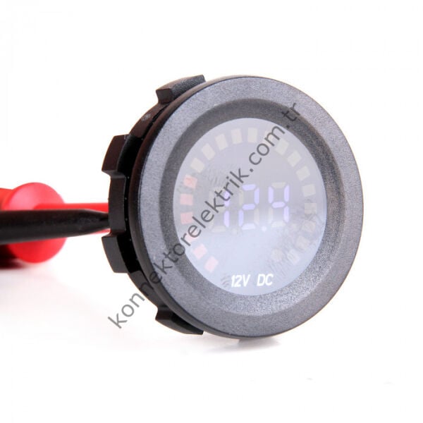 LEAGLO GV30-BAR-B Su Geçirmez 30mm Düz Cam DC Analog ve Dijital (Çift Ekran) Voltmetre 5-36V DC