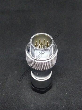 WEIPU WF20J12TA 12 Pin IP67 Metal Kasa Kablo Tipi Erkek Su Geçirmez Konnektör