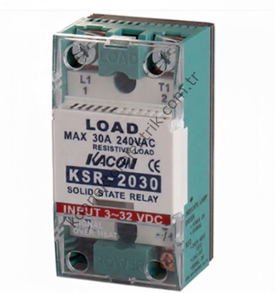 KACON KSR-2030 DC GİRİŞ / AC ÇIKIŞ 30A MONOFAZE SOĞUTUCULU SSR