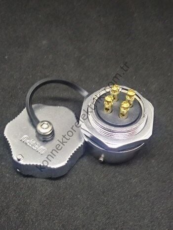 WEIPU WY24J4ZM 4 Pin IP67 Metal Kasa Bayonet Panel Tipi Erkek Su Geçirmez Konnektör