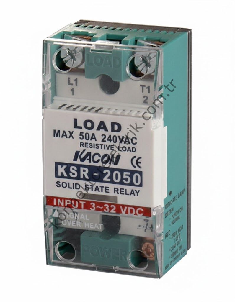 KACON KSR-2050 DC GİRİŞ / AC ÇIKIŞ 50A MONOFAZE SOĞUTUCULU SSR