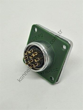 WEIPU WF16J10ZZ 10 Pin IP67 Metal Kasa Panel Tipi Erkek Su Geçirmez Konnektör