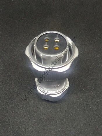 WEIPU WY24K4TE 4 Pin IP67 Metal Kasa Bayonet Kablo Tipi Dişi Su Geçirmez Konnektör