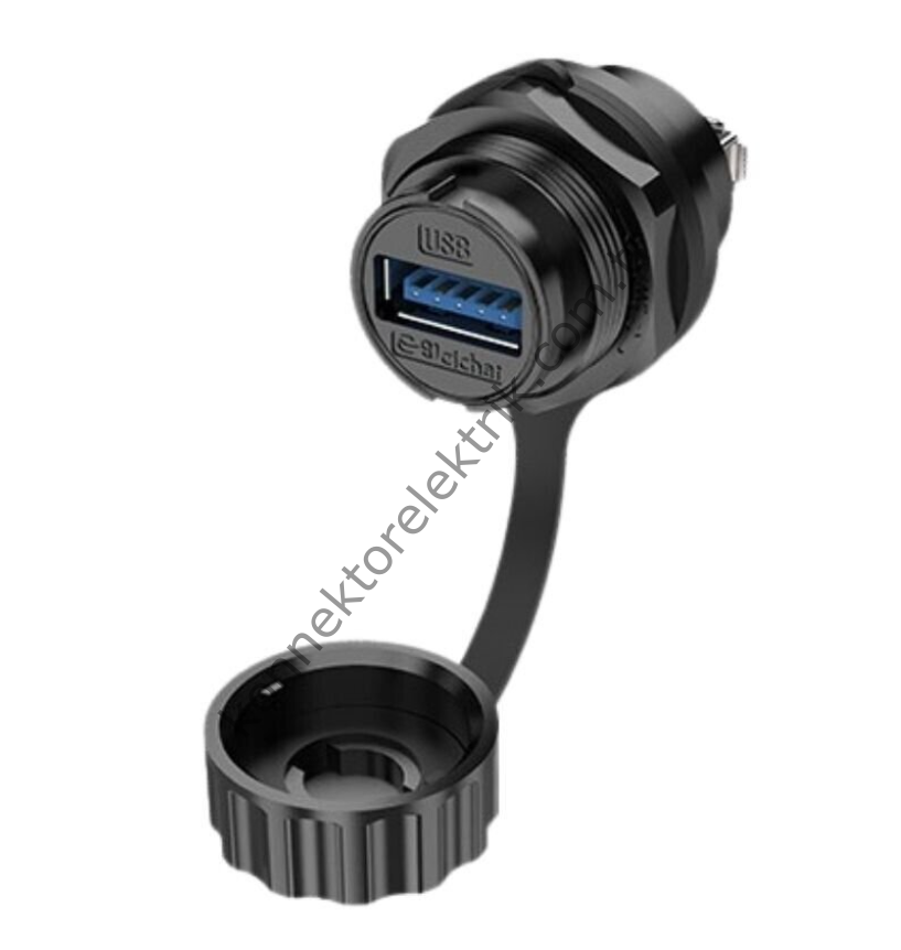 BUTTO SS22-USB3.0 SS Serisi 22mm USB ve RJ45 Panel Tipi Konnektör