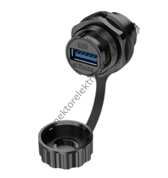 BUTTO SS22-2USB2.0 SS Serisi 22mm USB ve RJ45 Panel Tipi Konnektör