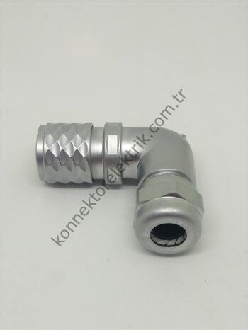 WEIPU SF1214/P2 2 Pin IP67 Metal Kasa 90° Açılı Kablo Tipi Erkek Su Geçirmez Konnektör