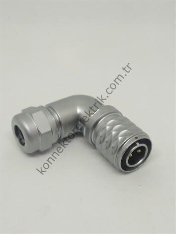 WEIPU SF1214/P2 2 Pin IP67 Metal Kasa 90° Açılı Kablo Tipi Erkek Su Geçirmez Konnektör