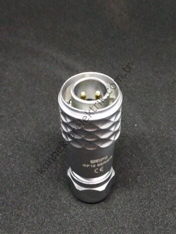 WEIPU SF1210/P2 2 Pin IP67 Metal Kasa Kablo Tipi Erkek Su Geçirmez Konnektör