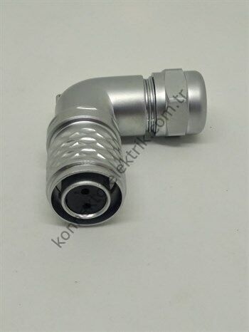 WEIPU SF1214/S2 2 Pin IP67 Metal Kasa 90° Açılı Kablo Tipi Dişi Su Geçirmez Konnektör