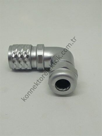 WEIPU SF1214/S2 2 Pin IP67 Metal Kasa 90° Açılı Kablo Tipi Dişi Su Geçirmez Konnektör