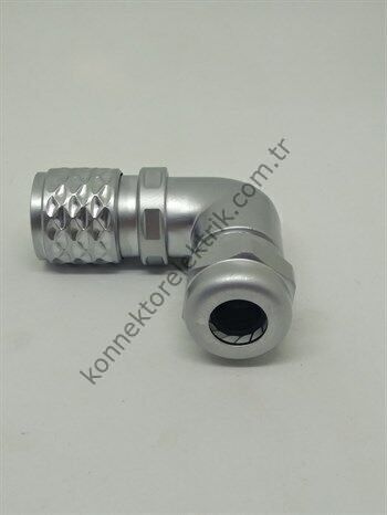 WEIPU SF1214/S2 2 Pin IP67 Metal Kasa 90° Açılı Kablo Tipi Dişi Su Geçirmez Konnektör