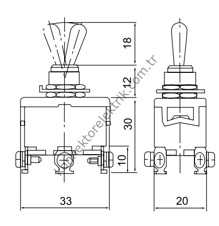 CNTD C5R22B Serisi 15 Amper Toggle Switch
