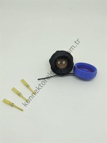 WEIPU SP1712/P2 2 Pin Sıkmalı (Crimp Contact) IP68 Plastik Kasa Panel Tipi Erkek Su Geçirmez Konnektör