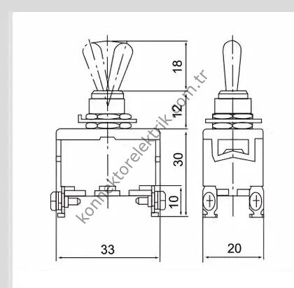 CNTD C5R23B Serisi 15 Amper Toggle Switch